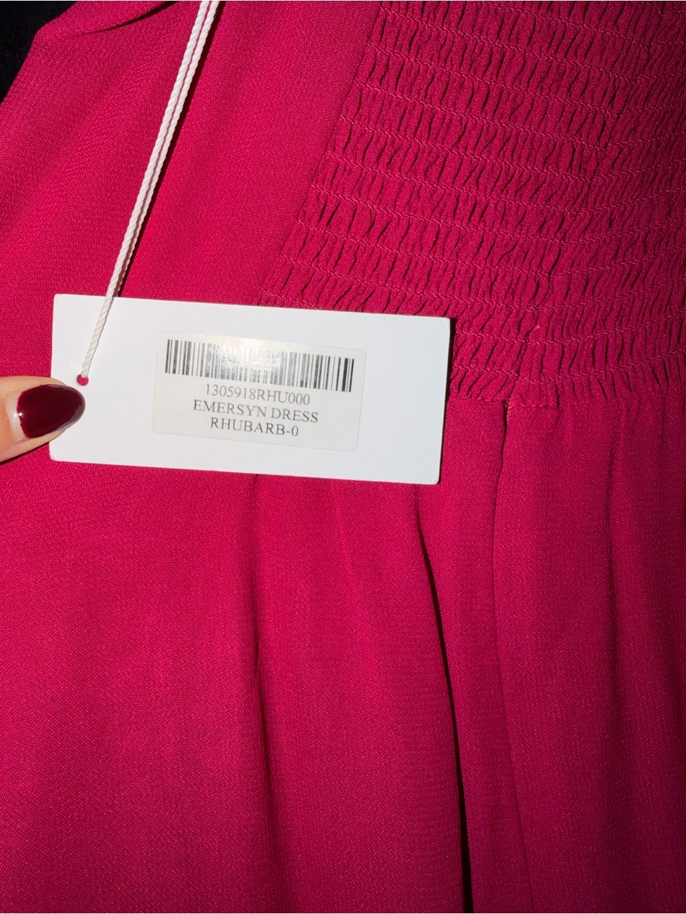 Reformation NWT Rhubarb Emersyn Dress Size 0 - Picture 7 of 8